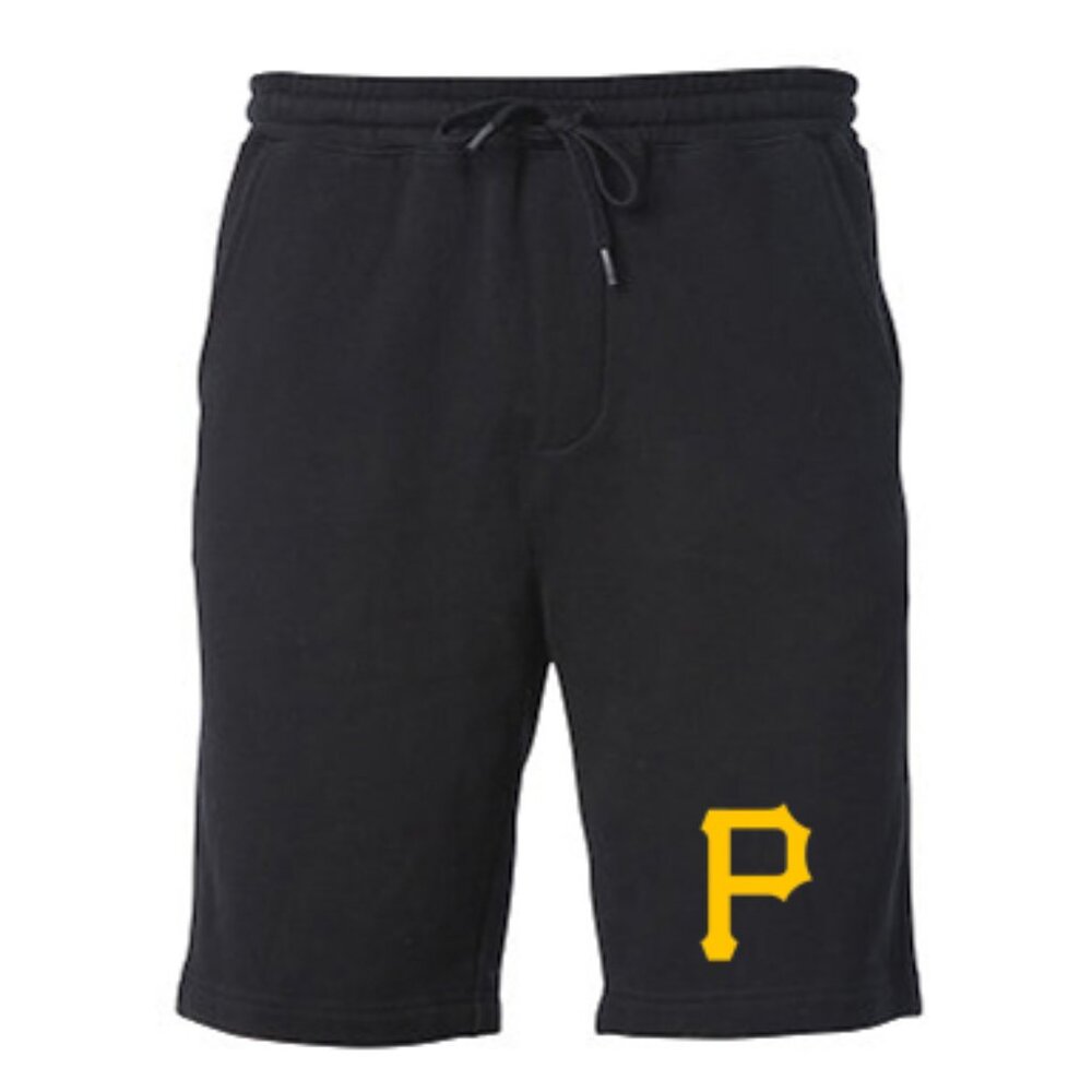 NEW Pittsburgh Pirates Color Pop Fleece Sweat Shorts Pants BLACK